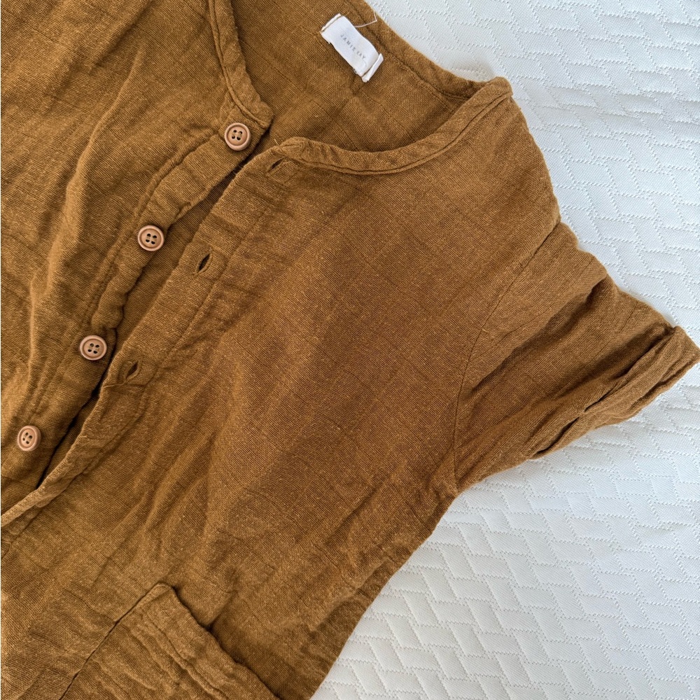 Jamie Kay Brown Button-Up Romper